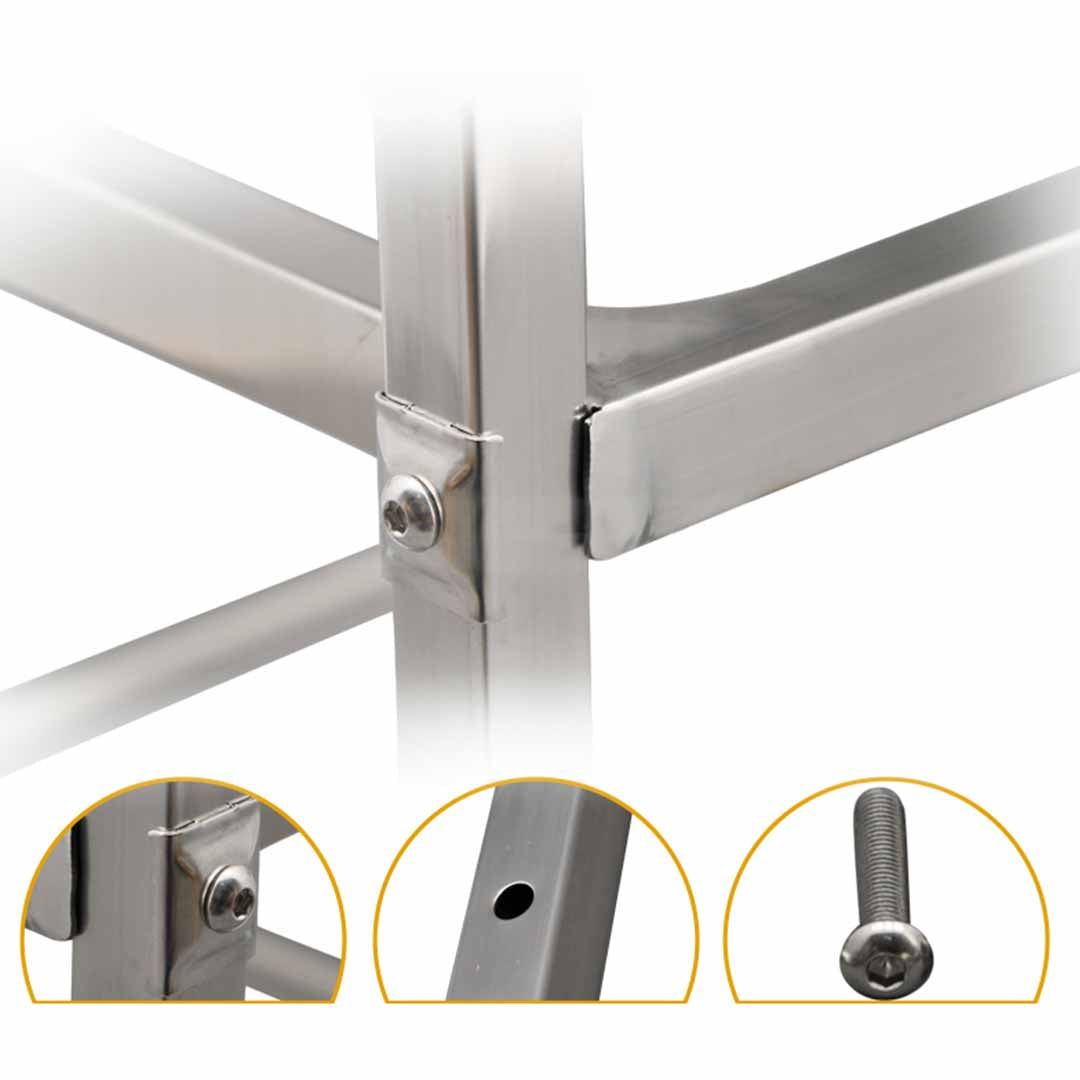 NNEAGS 2 Tier 75x40x83cm Stainless Steel Kitchen Trolley Bowl Collect Service Food Cart Small