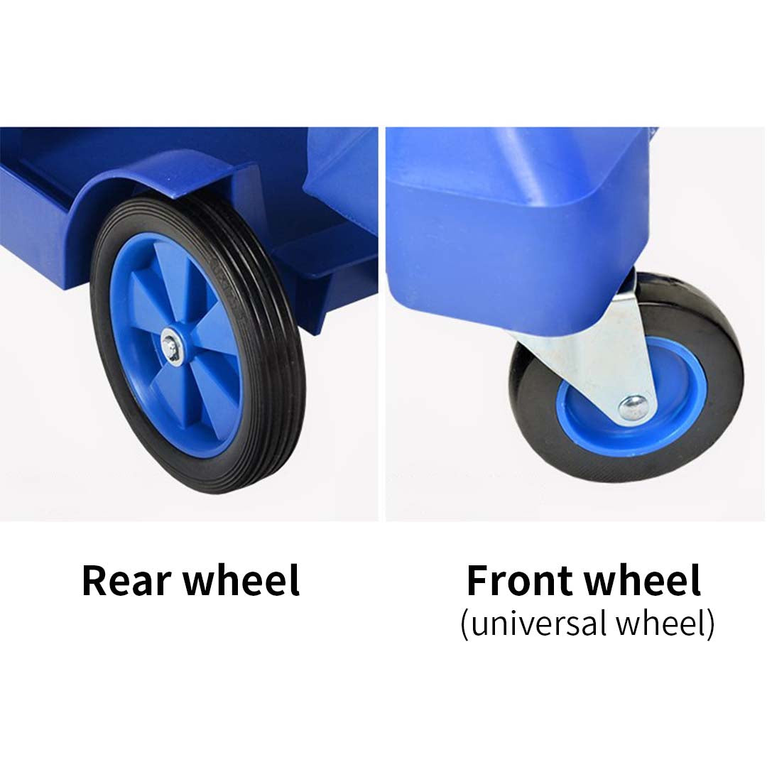 NNEAGS 2X 3 Tier Multifunction Janitor Cleaning Waste Cart Trolley and Waterproof Bag with Lid Blue