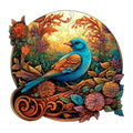 NNEDSZ Colorful Bluebird Round Wooden Puzzle - Intricate Floral Art Design(L-paper box-H185)